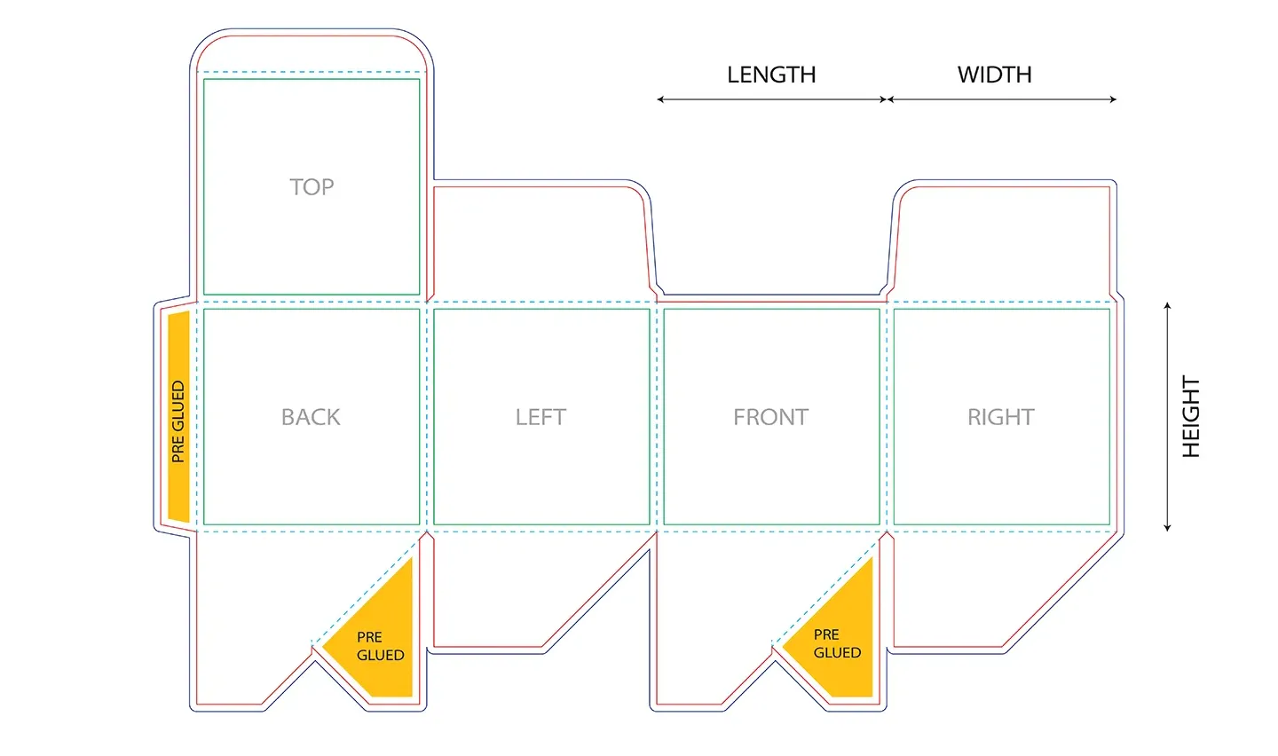Tuck Box Dieline Template